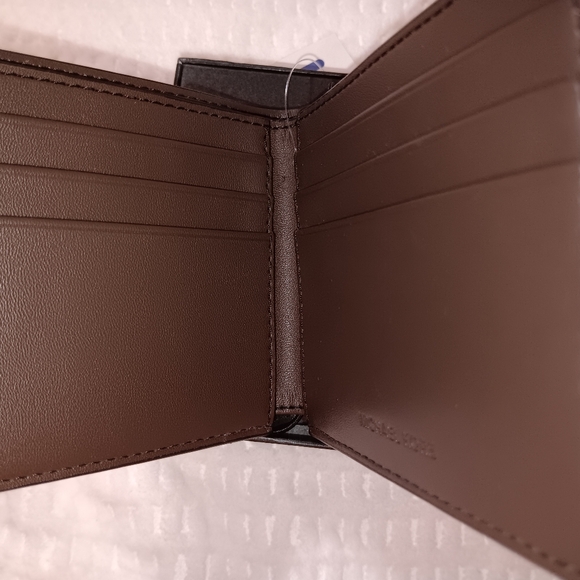 MICHAEL KORS MEN'S GENUINE BROWN LEATHER SLIM BILLFOLD ANDY WALLET $98 BRAND NIB - Picture 2 of 6